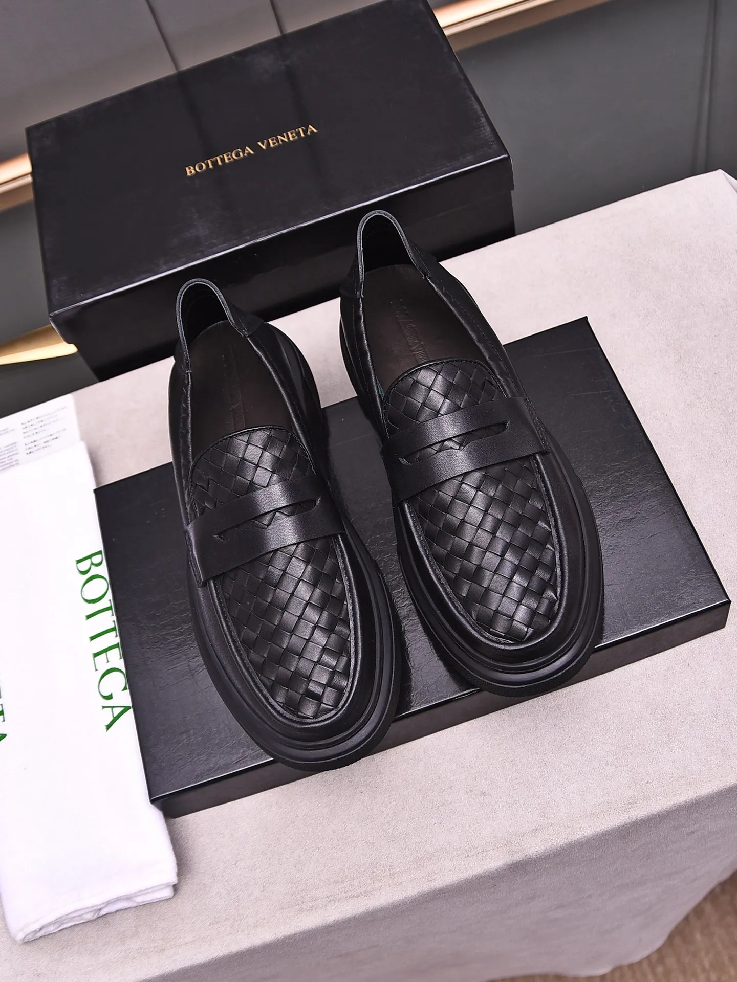 Men's Men's Shoes💰520 [One-step-up] BOTTEG* VENET* - high-end boutique Size: 38-44 (45 customized) BV new product, first-layer cowhide artificially woven classic style and contemporary fashion temperament harmoniously blend, rubber sole is light and flexible, water-dyed cowhide lining! [Taobao, Tmall, and live streaming are the first choices]